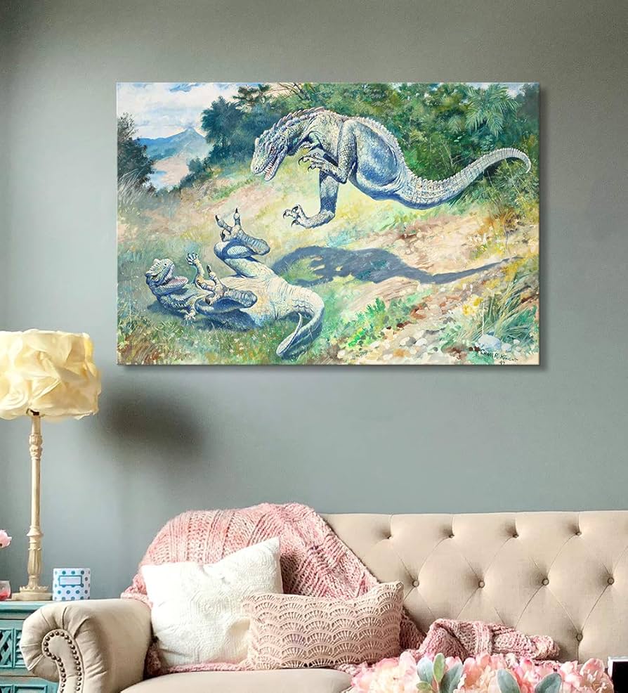 Amazon.com: artprints1stop Canvas Print Wall Art - Dinosaur